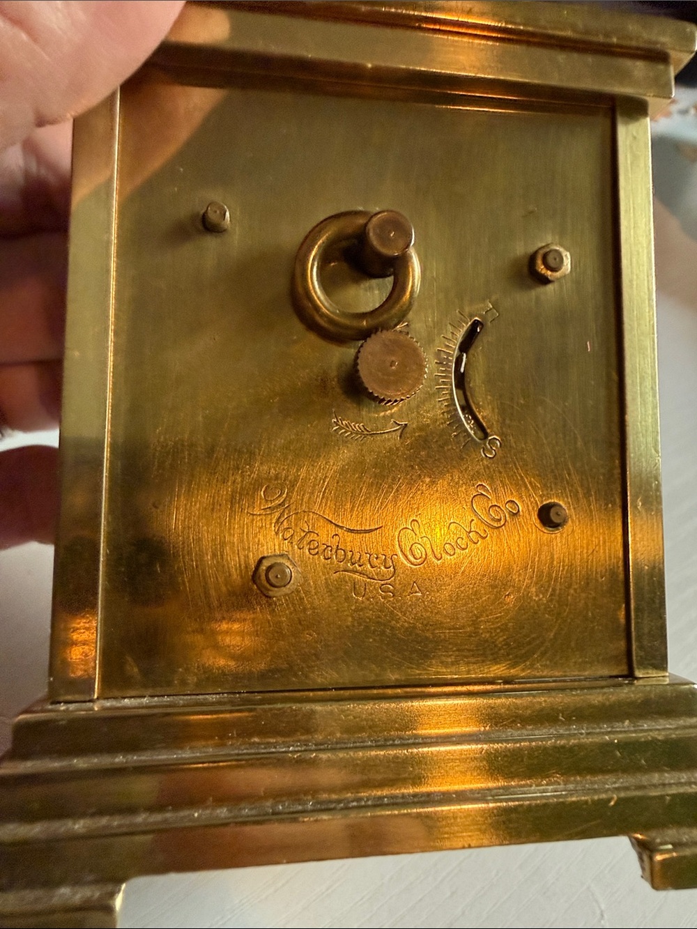 Waterbury Clock Co. Brass Mantel Clock - Picture 3 of 4